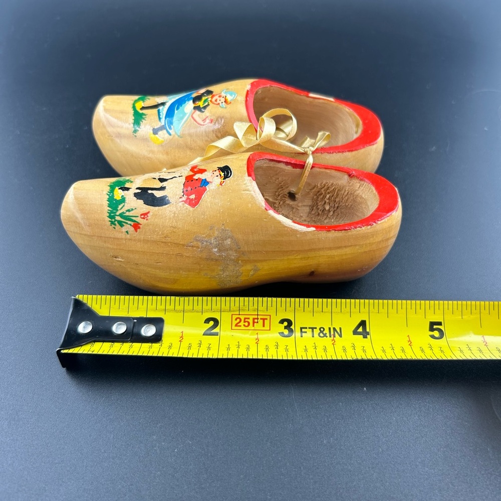 Vintage Dutch Wooden Clog Lot Hand Painted Souvenir Miniature Sabots,Home Decor - Picture 12 of 12
